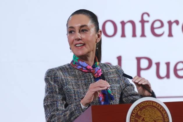 Mexico s President, Claudia Sheinbaum speaking during a news conference about tax collection results, International Mother Language Day and the Attorney General s Office analyzing El Mayo Zambada s repatriation request, at the National Palace. on February 21, 2025. Mexico City Mexico - ZUMAe321 20250221_zia_e321_016 Copyright: xCarlosxSantiagox