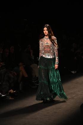 A model wears at collection runway a creation from Custo Barcelona during Pasarela Cibeles Mercedes-Benz Fashion Week Madrid 2025 in Madrid, on Friday ,21 February 2025. Cordon Press 