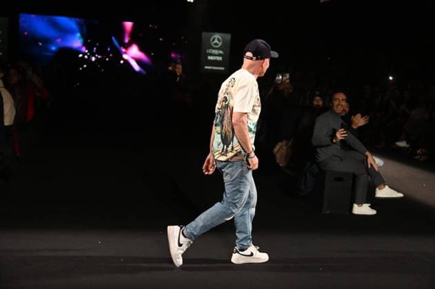 A model wears at collection runway a creation from Custo Barcelona during Pasarela Cibeles Mercedes-Benz Fashion Week Madrid 2025 in Madrid, on Friday ,21 February 2025. Cordon Press 
