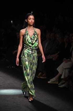 A model wears at collection runway a creation from Erroz during Pasarela Cibeles Mercedes-Benz Fashion Week Madrid 2025 in Madrid, on Friday ,21 February 2025 Cordon Press 