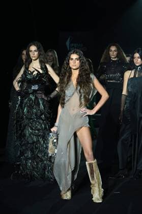 A model wears at collection runway a creation from Malne during Pasarela Cibeles Mercedes-Benz Fashion Week Madrid 2025 in Madrid, on Friday ,21 February 2025. Cordon Press 