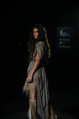 A model wears at collection runway a creation from Malne during Pasarela Cibeles Mercedes-Benz Fashion Week Madrid 2025 in Madrid, on Friday ,21 February 2025. Cordon Press 