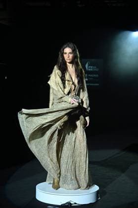 A model wears at collection runway a creation from Malne during Pasarela Cibeles Mercedes-Benz Fashion Week Madrid 2025 in Madrid, on Friday ,21 February 2025. Cordon Press 