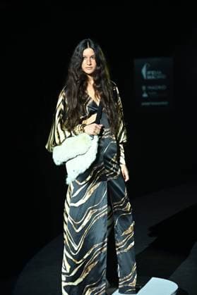 A model wears at collection runway a creation from Malne during Pasarela Cibeles Mercedes-Benz Fashion Week Madrid 2025 in Madrid, on Friday ,21 February 2025. Cordon Press 
