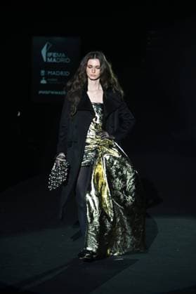A model wears at collection runway a creation from Malne during Pasarela Cibeles Mercedes-Benz Fashion Week Madrid 2025 in Madrid, on Friday ,21 February 2025. Cordon Press 