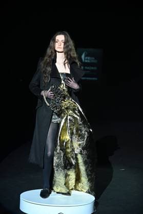 A model wears at collection runway a creation from Malne during Pasarela Cibeles Mercedes-Benz Fashion Week Madrid 2025 in Madrid, on Friday ,21 February 2025. Cordon Press 