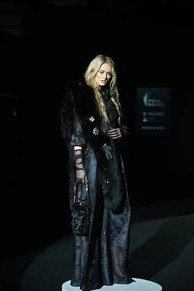 A model wears at collection runway a creation from Malne during Pasarela Cibeles Mercedes-Benz Fashion Week Madrid 2025 in Madrid, on Friday ,21 February 2025. Cordon Press 