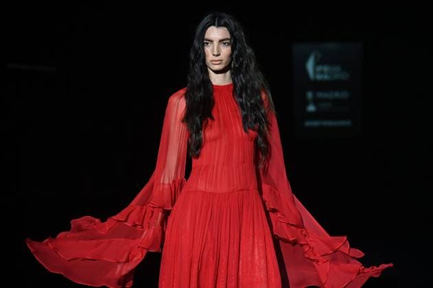 A model wears at collection runway a creation from Malne during Pasarela Cibeles Mercedes-Benz Fashion Week Madrid 2025 in Madrid, on Friday ,21 February 2025. Cordon Press 