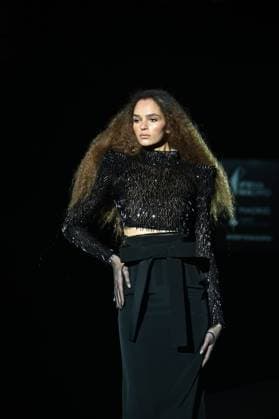 A model wears at collection runway a creation from Malne during Pasarela Cibeles Mercedes-Benz Fashion Week Madrid 2025 in Madrid, on Friday ,21 February 2025. Cordon Press 