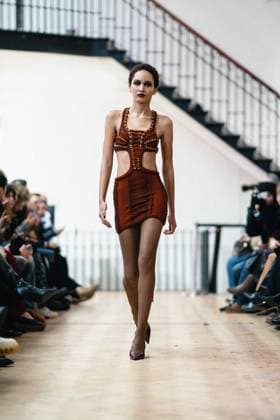 London Fashion Week, Mark Fast catwalk show, London, UK London, UK. 21 February, 2025. Model walks on the runway at the Mark Fast fashion show during the Fashion Show at London Fashion Week in London, UK on 21 February, 2025., Credit:Lounis Tiar Avalon United Kingdom, London  Copyright: xLounisxTiarx xAvalonx 0967325193