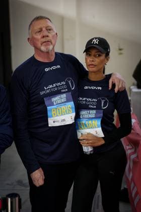 Entertainment Themen der Woche KW08 Entertainment Bilder des Tages Naples, Italy: Naples 22-02-2025 Naples, As part of the Half Marathon Family, Run&Friends will be held, a non-competitive event on a route of about 2 kilometers. With tennis champion Boris Becker in the photo with his wife Lilian de Carvalho Monteiro (NeaPhoto Alessandro Garofalo) Naples Italy  - ZUMAp169 20250222_zea_p169_029 Copyright: xNapolipressx