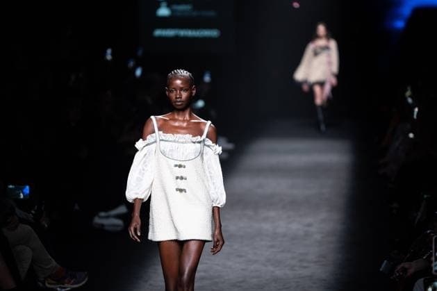 The distinguished Barcelona-based designer Custo presents his new collection at Madrid Fashion Week 2025, the most important fashion event in Spain. At IFEMA, Madrid, February 21, 2025. (2025022172)