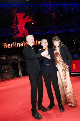 Winners Photocall after the Closing Ceremony , Berlinale Palast, Berlin, Germany Producer Hege Hauff Hvattumon, Dag Johan Haugerud and Yngve Saether , winner of the Golden Bear for Best Film for Dreams (Sex Love) poses on the red carpet during the Winners Photocall after the Closing Ceremony during Berlinale (Berlin Film Festival) at Berlinale Palast, Berlin, , Germany on 22 February 2025. Picture, Credit:Julie Edwards Avalon Germany, Potsdammer Platz, Berlin, Berlinale Palast Copyright: xJuliexEdwardsx xAvalonx 0967650231