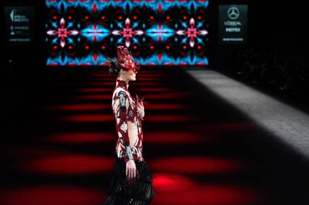 Barcelona-based designer JNorig presents his new collection in collaboration with 3D artist Krisztian Paczolay at Madrid Fashion Week 2025, the most important fashion event in Spain. At IFEMA, Madrid, February 22, 2025. (2025022248)