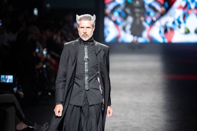 Barcelona-based designer JNorig presents his new collection in collaboration with 3D artist Krisztian Paczolay at Madrid Fashion Week 2025, the most important fashion event in Spain. At IFEMA, Madrid, February 22, 2025. (202502225)