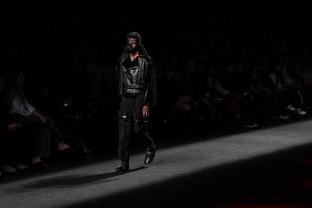 Barcelona-based designer JNorig presents his new collection in collaboration with 3D artist Krisztian Paczolay at Madrid Fashion Week 2025, the most important fashion event in Spain. At IFEMA, Madrid, February 22, 2025. (2025022232)