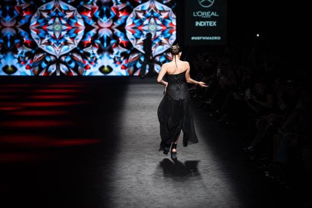 Barcelona-based designer JNorig presents his new collection in collaboration with 3D artist Krisztian Paczolay at Madrid Fashion Week 2025, the most important fashion event in Spain. At IFEMA, Madrid, February 22, 2025. (2025022233)