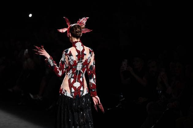Barcelona-based designer JNorig presents his new collection in collaboration with 3D artist Krisztian Paczolay at Madrid Fashion Week 2025, the most important fashion event in Spain. At IFEMA, Madrid, February 22, 2025. (2025022251)