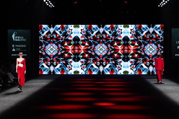 Barcelona-based designer JNorig presents his new collection in collaboration with 3D artist Krisztian Paczolay at Madrid Fashion Week 2025, the most important fashion event in Spain. At IFEMA, Madrid, February 22, 2025. (2025022239)