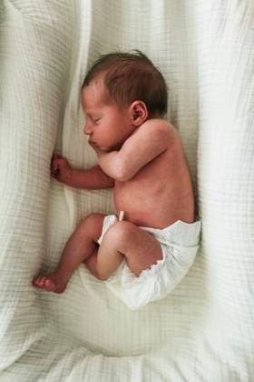 Creative Highlights Symbolfotos Cute baby girl sleeping in crib model released, Symbolfoto, SYEF00589