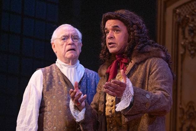 Brian Cox and Peter De Jersey during a photocall for The Score at the Theatre Royal Haymarket in London, England. UK. Monday 24th February 2025. Copyright: xJamesxWarrenx _XNM0O~L