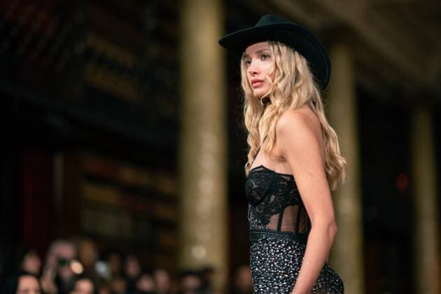Aadnevik - Runway - LFW February 2024 LONDON, ENGLAND - 18 FEBRUARY: A model catwalks at the Aadnevik show during London Fashion Week February 2024 at on the 18 February, 2024 in London, England., Credit:Lounis Tiar Avalon United Kingdom, London  Copyright: xLounisxTiarx xAvalonx 0968549589