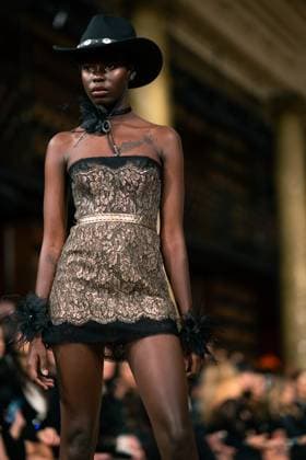 Aadnevik - Runway - LFW February 2024 LONDON, ENGLAND - 18 FEBRUARY: A model catwalks at the Aadnevik show during London Fashion Week February 2024 at on the 18 February, 2024 in London, England., Credit:Lounis Tiar Avalon United Kingdom, London  Copyright: xLounisxTiarx xAvalonx 0968550182