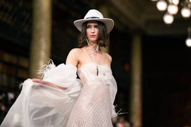 Aadnevik - Runway - LFW February 2024 LONDON, ENGLAND - 18 FEBRUARY: A model catwalks at the Aadnevik show during London Fashion Week February 2024 at on the 18 February, 2024 in London, England., Credit:Lounis Tiar Avalon United Kingdom, London  Copyright: xLounisxTiarx xAvalonx 0968550249
