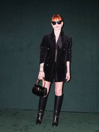 Milan, Italy: Milan, Milan Women s Fashion Week: Fall Winter 2025 - Gucci Fashion Show - Guests - In the photo: Jessica Chastain Milan Italy  - ZUMAp169 20250225_zea_p169_337 Copyright: xRiccardoxGiordanox