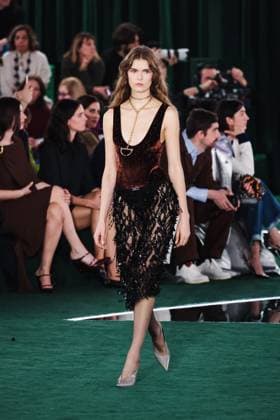 Milan, Milan, Milan Women s Fashion Week: Fall Winter 2025 - Gucci Fashion Show - Catwalk Milan, Milan Women s Fashion Week: Fall Winter 2025 - Women s Fashion, Fall Winter 2025 - Gucci Fashion Show - Catwalk. In the photo: Model- Women s Fashion, Fall Winter 2025 - Gucci Fashion Show - Catwalk. In the photo: Model Milan Italy  Copyright: xIPA ABACAx