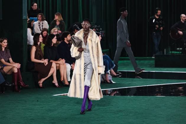 Milan, Milan, Milan Women s Fashion Week: Fall Winter 2025 - Gucci Fashion Show - Catwalk Milan, Milan Women s Fashion Week: Fall Winter 2025 - Women s Fashion, Fall Winter 2025 - Gucci Fashion Show - Catwalk. In the photo: Model- Women s Fashion, Fall Winter 2025 - Gucci Fashion Show - Catwalk. In the photo: Model Milan Italy  Copyright: xIPA ABACAx