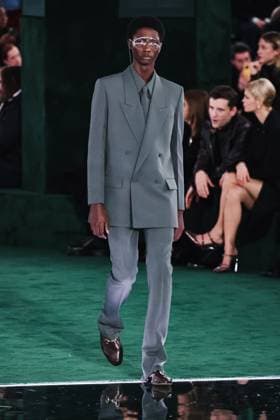 MFW - Gucci Runway Model walks for Gucci show during Milan Fashion Week in Milan, Italy on February 25, 2025. Photo by Alessandro Bremec IPA ABACAPRESS.COM Milan Italy  Copyright: xIPA ABACAx