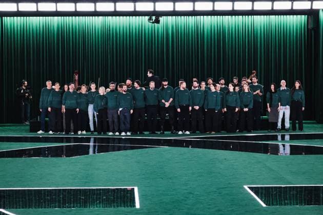 Milan, Milan, Milan Women s Fashion Week: Fall Winter 2025 - Gucci Fashion Show - Catwalk Milan, Milan Women s Fashion Week: Fall Winter 2025 - Women s Fashion, Fall Winter 2025 - Gucci Fashion Show - Catwalk. In the photo: Model- Women s Fashion, Fall Winter 2025 - Gucci Fashion Show - Catwalk. In the photo: Final Milan Italy  Copyright: xIPA ABACAx