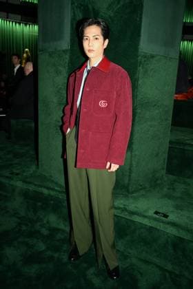 Milan, Milan Women s Fashion Week: Fall Winter 2025 - Gucci Fashion Show - Guests Milan, Milan Women s Fashion Week: Fall Winter 2025 - Women s Fashion, Fall Winter 2025.- Gucci fashion show - guests in the photo: Jun Shison MILAN Italy  Copyright: xIPA ABACAx