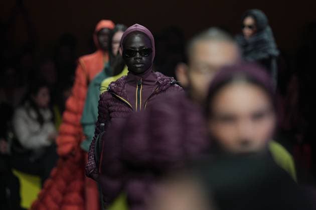 Milan, Milan Women s Fashion Week: Fall Winter 2025 26 - K—WAY Runway Show Milan, Milan Women s Fashion Week: Fall Winter 2025 26 - Women s Fashion, Fall Winter 2025 26 - K-Way fashion show - catwalk in the photo: Model MILAN Italy  Copyright: xIPA ABACAx