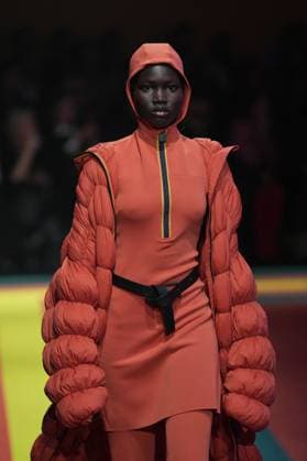 Milan, Milan Women s Fashion Week: Fall Winter 2025 26 - K—WAY Runway Show Milan, Milan Women s Fashion Week: Fall Winter 2025 26 - Women s Fashion, Fall Winter 2025 26 - K-Way fashion show - catwalk in the photo: Model MILAN Italy  Copyright: xIPA ABACAx
