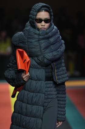 Milan, Milan Women s Fashion Week: Fall Winter 2025 26 - K—WAY runway show Milan, Milan Women s Fashion Week: Fall Winter 2025 26 - Women s Fashion, Fall Winter 2025 26 - K-Way fashion show - catwalk in the photo: Model MILAN Italy  Copyright: xIPA ABACAx