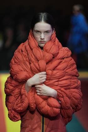 Milan, Milan Women s Fashion Week: Fall Winter 2025 26 - K—WAY Runway Show Milan, Milan Women s Fashion Week: Fall Winter 2025 26 - Women s Fashion, Fall Winter 2025 26 - K-Way fashion show - catwalk in the photo: Model MILAN Italy  Copyright: xIPA ABACAx