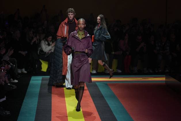 Milan, Milan Women s Fashion Week: Fall Winter 2025 26 - K—WAY Runway Show Milan, Milan Women s Fashion Week: Fall Winter 2025 26 - Women s Fashion, Fall Winter 2025 26 - K-Way fashion show - catwalk in the photo: Model MILAN Italy  Copyright: xIPA ABACAx