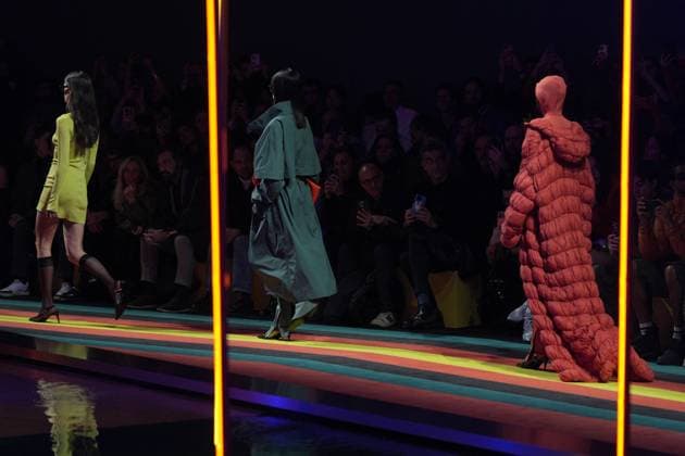 Milan, Milan Women s Fashion Week: Fall Winter 2025 26 - K—WAY Runway Show Milan, Milan Women s Fashion Week: Fall Winter 2025 26 - Women s Fashion, Fall Winter 2025 26 - K-Way fashion show - catwalk in the photo: Model MILAN Italy  Copyright: xIPA ABACAx