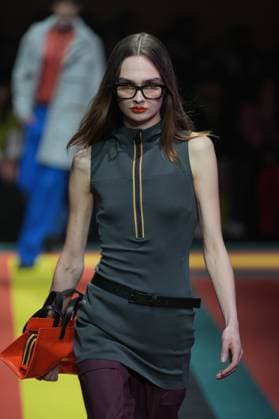 Milan, Milan Women s Fashion Week: Fall Winter 2025 26 - Women s Fashion, Fall Winter 2025 26 - K-Way fashion show - catwalk in the photo: Model  Copyright: xRiccardoxGIordanox xipa-agency.netx xModaxMilanox IPA_Agency_IPA54569353