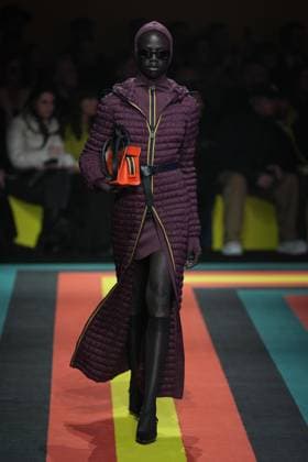 Milan, Italy: Milan, Milan Women s Fashion Week: Fall Winter 2025 26 - Women s Fashion, Fall Winter 2025 26 - K-Way fashion show - catwalk in the photo: Model Milan Italy  - ZUMAp169 20250225_zea_p169_801 Copyright: xRiccardoxGIordanox