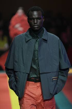 Milan, Italy: Milan, Milan Women s Fashion Week: Fall Winter 2025 26 - Women s Fashion, Fall Winter 2025 26 - K-Way fashion show - catwalk in the photo: Model Milan Italy  - ZUMAp169 20250225_zea_p169_819 Copyright: xRiccardoxGIordanox