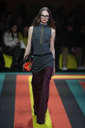 Milan, Italy: Milan, Milan Women s Fashion Week: Fall Winter 2025 26 - Women s Fashion, Fall Winter 2025 26 - K-Way fashion show - catwalk in the photo: Model Milan Italy  - ZUMAp169 20250225_zea_p169_848 Copyright: xRiccardoxGIordanox