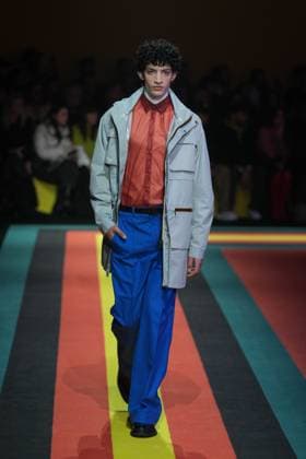 Milan, Italy: Milan, Milan Women s Fashion Week: Fall Winter 2025 26 - Women s Fashion, Fall Winter 2025 26 - K-Way fashion show - catwalk in the photo: Model Milan Italy  - ZUMAp169 20250225_zea_p169_850 Copyright: xRiccardoxGIordanox