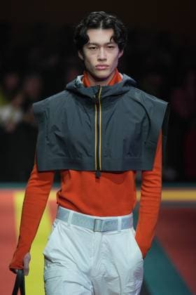 Milan, Italy: Milan, Milan Women s Fashion Week: Fall Winter 2025 26 - Women s Fashion, Fall Winter 2025 26 - K-Way fashion show - catwalk in the photo: Model Milan Italy  - ZUMAp169 20250225_zea_p169_853 Copyright: xRiccardoxGIordanox