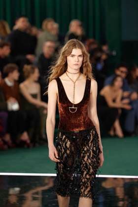 Gucci ready to wear fall winter 2025, Milan, February 2025. Gucci ready to wear fall winter 2025 runway at Milan fashion week, 25 February 2025., Credit:x Avalon London, UK  Copyright: xxx xAvalonx 0968820253