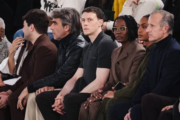 Milan, Milan Women s Fashion Week: Fall Winter 2025 - Gucci Fashion Show - Front Row Guests Milan, Milan Women s Fashion Week: Fall Winter 2025 - Women s Fashion, Fall Winter 2025 - Gucci Fashion Show - Guests. In the photo: George MacKay (Actor) Milan Italy  Copyright: xIPA ABACAx