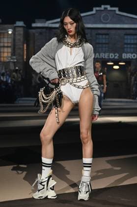 Milan, Milan Women s Fashion Week: Fall Winter 2025 26 - Women s Fashion, Fall Winter 2025 26 - Dsquared2 fashion show - catwalk in the photo: Model  Copyright: xRiccardoxGIordanox xipa-agency.netx xRiccardoxGiordanox IPA_Agency_IPA54582990