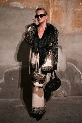 Milan, Italy: Milan, Milan Women s Fashion Week: Fall Winter 2025 - Women s Fashion, Fall Winter 2025.- Antonio Marras fashion show - guests in the photo: Sharon Stone Milan Italy  - ZUMAp169 20250226_zea_p169_476 Copyright: xSimonaxChiocciax